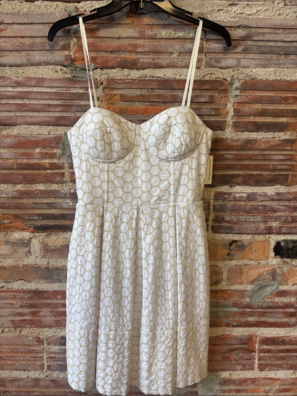 Isaac Mizrahi White Eyelet Mini Dress with Adjustable Straps